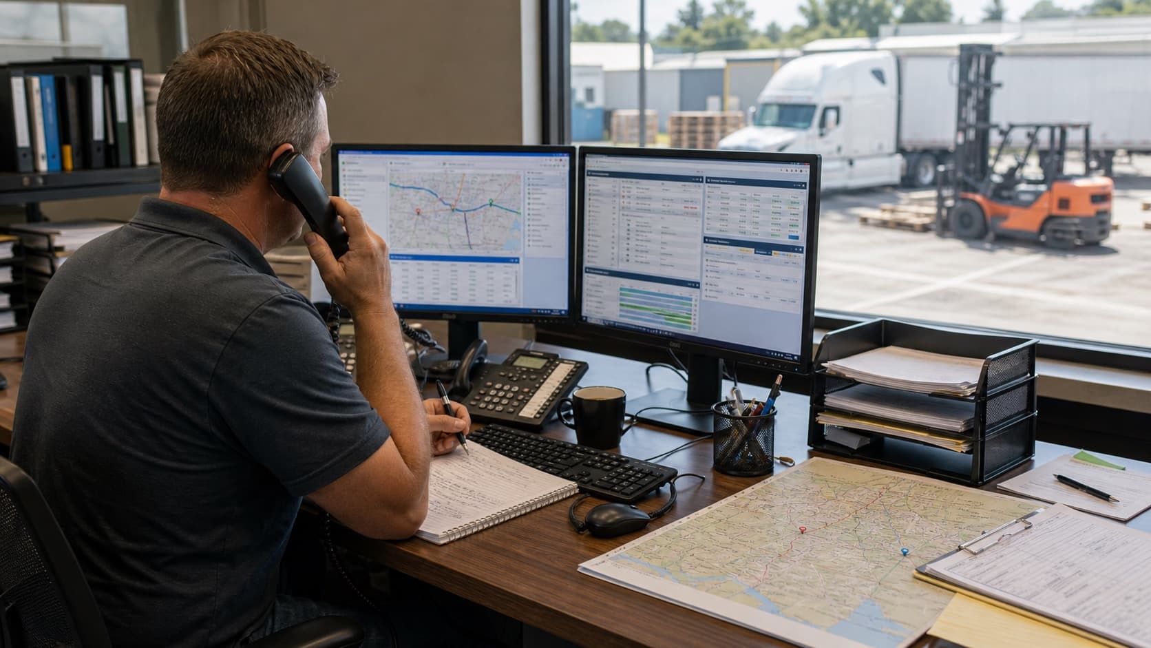Broker loadboard and dispatch workspace for awarded freight